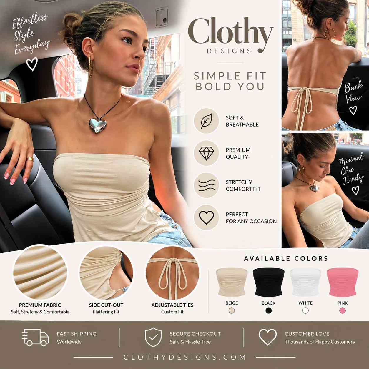 Women's Y2K Strapless Backless Crop Top – Green Sleeveless Bandage Club & Party Top